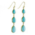 Gold plated amazonite dangle earrings, 'Nectar Drops' - Gold Plated Amazonite Teardrop Dangle Earrings from Thailand