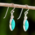 Rhodium plated amazonite dangle earrings, 'Knowing Eyes' - Rhodium Plated Amazonite Dangle Earrings from Thailand