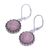 Rhodonite dangle earrings, 'Pointed Petals' - Rhodonite and Sterling Silver Dangle Earrings from Thailand