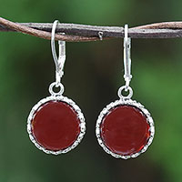 Featured review for Carnelian dangle earrings, Pointed Petals