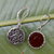 Carnelian dangle earrings, 'Pointed Petals' - Carnelian and Sterling Silver Dangle Earrings from Thailand (image 2c) thumbail