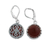 Carnelian dangle earrings, 'Pointed Petals' - Carnelian and Sterling Silver Dangle Earrings from Thailand (image 2e) thumbail