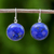 Rhodium plated lapis lazuli dangle earrings, 'Blue Moon Spirit' - Rhodium Plated Lapis Lazuli Dangle Earrings from Thailand