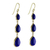 Gold plated lapis lazuli dangle earrings, 'Nectar Drops' - Gold Plated Thai Lapis Lazuli Teardrop Dangle Earrings