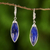 Rhodium plated lapis lazuli dangle earrings, 'Spatial Blue' - Rhodium Plated Lapis Lazuli Dangle Earrings from Thailand