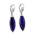 Rhodium plated lapis lazuli dangle earrings, 'Spatial Blue' - Rhodium Plated Lapis Lazuli Dangle Earrings from Thailand