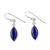 Rhodium plated lapis lazuli dangle earrings, 'Knowing Eyes' - Rhodium Plated Lapis Lazuli Dangle Earrings from Thailand