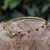 Gold plated garnet bangle bracelet, 'Floral Berries' - Gold Plated Garnet Floral Bangle Bracelet from Thailand (image 2) thumbail