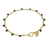 Gold plated garnet bangle bracelet, 'Floral Berries' - Gold Plated Garnet Floral Bangle Bracelet from Thailand thumbail