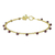 Gold plated garnet bangle bracelet, 'Floral Berries' - Gold Plated Garnet Floral Bangle Bracelet from Thailand