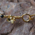 Gold plated onyx bangle bracelet, 'Floral Berries' - Gold Plated Onyx Floral Bangle Bracelet from Thailand (image 2c) thumbail