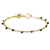 Gold plated onyx bangle bracelet, 'Floral Berries' - Gold Plated Onyx Floral Bangle Bracelet from Thailand (image 2d) thumbail