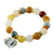 Jade and quartz beaded charm bracelet, 'Elephant Remembrance' - Beaded Jade and Quartz Bracelet with Elephant Charm thumbail