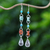 Jade and quartz dangle earrings, 'Hill Tribe Adventure' - Beaded Dangle Earrings with Jade and Hill Tribe Silver thumbail