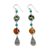 Jade and quartz dangle earrings, 'Hill Tribe Melange' - Beaded Dangle Earrings with Jade and Hill Tribe Silver