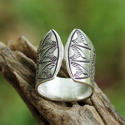 Sterling silver wrap ring, Tribal Spectacle