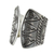 Sterling silver wrap ring, 'Tribal Spectacle' - Sterling Silver Wrap Ring with Printed Motifs from Thailand (image 2g) thumbail