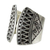 Sterling silver wrap ring, 'Groovy Style' - 925 Silver Wrap Ring with Geometric Motifs from Thailand thumbail