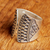 Sterling silver wrap ring, 'Groovy Style' - 925 Silver Wrap Ring with Geometric Motifs from Thailand (image 2c) thumbail