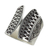 Sterling silver wrap ring, 'Groovy Style' - 925 Silver Wrap Ring with Geometric Motifs from Thailand (image 2g) thumbail