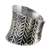 Sterling silver wrap ring, 'Embossed Leaves' - Unisex Sterling Silver Leaf Motif Wrap Ring from Thailand (image 2g) thumbail