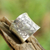 Sterling silver wrap ring, 'Lanna Lotus' - Sterling Silver Etched Lotus Wrap Ring from Thailand (image 2) thumbail