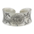 Manschettenarmband aus Sterlingsilber, 'Lanna Forest'. - Manschettenarmband aus 925er Vogel- und Elefantensilber aus Thailand