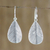 Sterling silver dangle earrings, 'Leafy Vibe' - Leaf-Shaped Sterling Silver Dangle Earrings from Thailand (image 2) thumbail