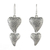 Sterling silver dangle earrings, 'Flowering Love' - Floral Heart-Shaped Sterling Silver Earrings from Thailand thumbail