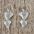 Sterling silver dangle earrings, 'Flowering Love' - Floral Heart-Shaped Sterling Silver Earrings from Thailand (image 2b) thumbail
