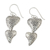 Sterling silver dangle earrings, 'Flowering Love' - Floral Heart-Shaped Sterling Silver Earrings from Thailand (image 2c) thumbail