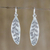 Sterling silver dangle earrings, 'Hanging Ferns' - Leaf Motif Sterling Silver Dangle Earrings from Thailand