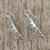 Sterling silver dangle earrings, 'Hanging Ferns' - Leaf Motif Sterling Silver Dangle Earrings from Thailand (image 2b) thumbail