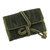 Silk blend jewelry roll, 'Enchanted Journey in Olive' - Hand Woven Silk and Rayon Blend Thai Jewelry Roll in Olive thumbail