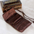 Silk blend jewelry roll, 'Enchanted Journey in Russet' - Hand Woven Silk and Rayon Blend Thai Jewelry Roll in Russet (image 2b) thumbail