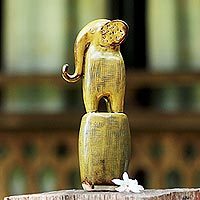 Posing Elephant in Yellow