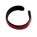 Leather cuff bracelet, 'Simply Red' - Hand Crafted Unisex Red Leather Cuff Bracelet from Thailand