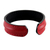 Leather cuff bracelet, 'Simply Red' - Hand Crafted Unisex Red Leather Cuff Bracelet from Thailand (image 2e) thumbail