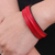 Leather cuff bracelet, 'Simply Red' - Hand Crafted Unisex Red Leather Cuff Bracelet from Thailand (image 2f) thumbail