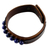 Men's lapis lazuli wristband bracelet, 'Rock Party' - Men's Lapis Lazuli and Leather Thai Wristband Bracelet thumbail