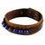 Men's lapis lazuli wristband bracelet, 'Rock Party' - Men's Lapis Lazuli and Leather Thai Wristband Bracelet (image 2d) thumbail
