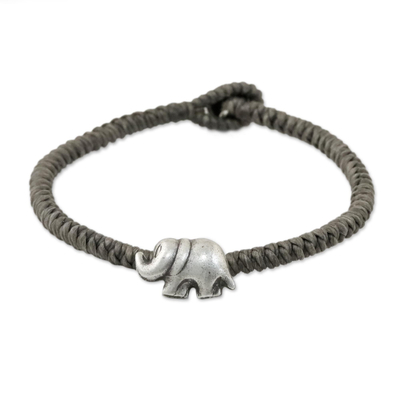 Karen Silver Elephant Bracelet in Grey from Thailand