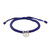 Silver wristband bracelet, 'Peaceful Charm in Blue' - Karen Silver Peace Wristband Bracelet in Blue from Thailand