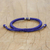 Silver wristband bracelet, 'Peaceful Charm in Blue' - Karen Silver Peace Wristband Bracelet in Blue from Thailand