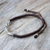 Silver wristband bracelet, 'Karen Twist in Brown' - Karen Silver Wristband Bracelet in Brown from Thailand