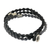 Silver beaded wrap bracelet, 'Midnight Hour' - Karen Silver Braided Wrap Bracelet from Thailand