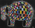 'Fantasy Elephant' - Signed Multicolored Cubist Painting of an Elephant thumbail