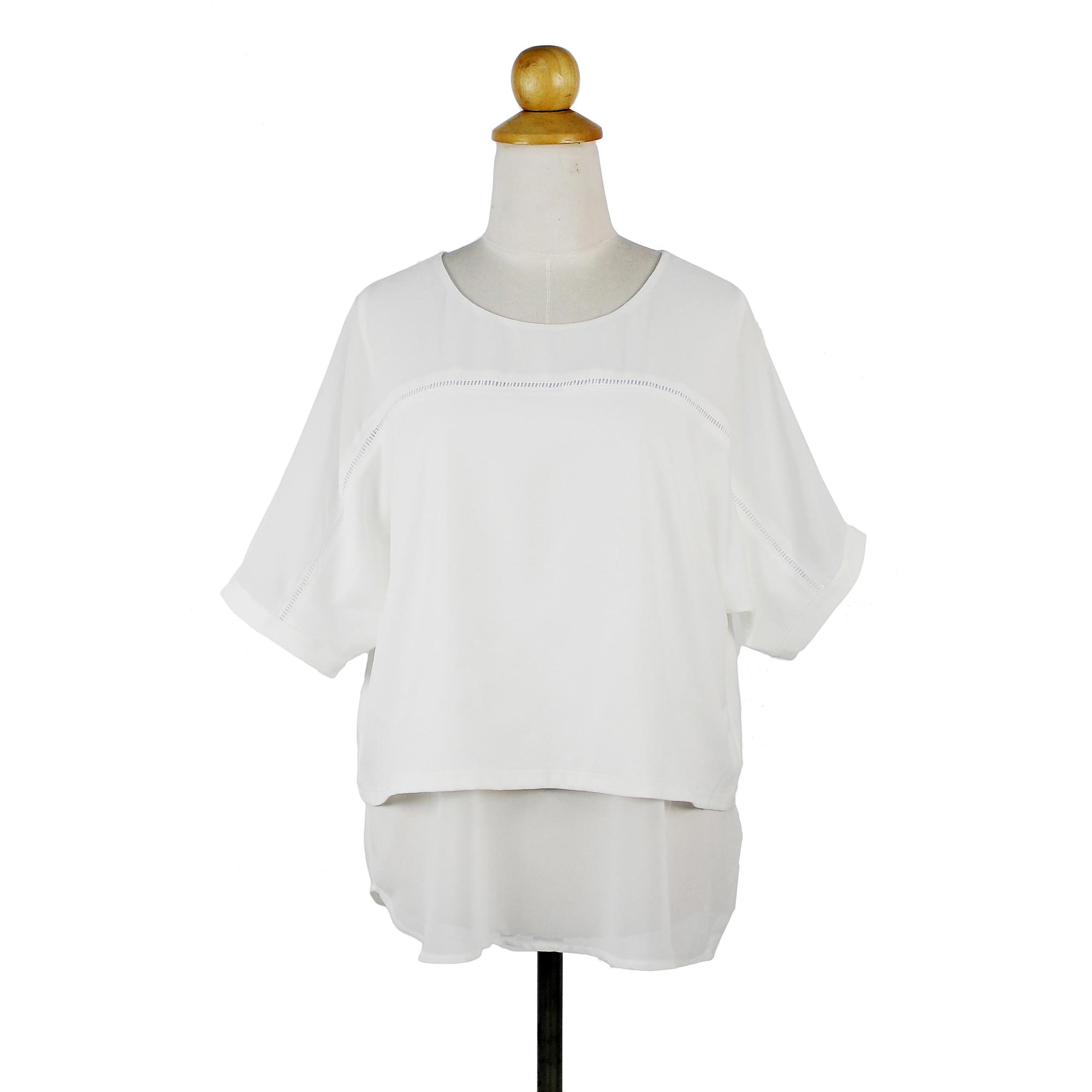 Semi Sheer Off White Chiffon Blouse from Thailand - Beautiful Day in ...