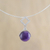 Amethyst pendant necklace, 'Moonlight Grace' - Amethyst Minimalist Pendant Necklace from Thailand