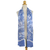 Batik rayon scarf, 'Bird Home in Cadet Blue' - Batik Painted Rayon Scarf in Cadet Blue from Thailand